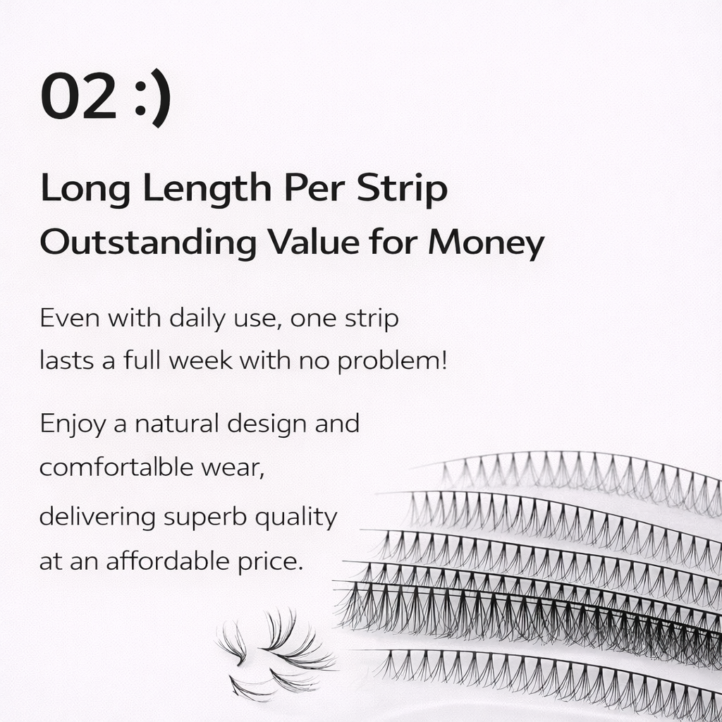 Professional Lash Training Strips - 6 strips Handcrafted Korean Lash Strips