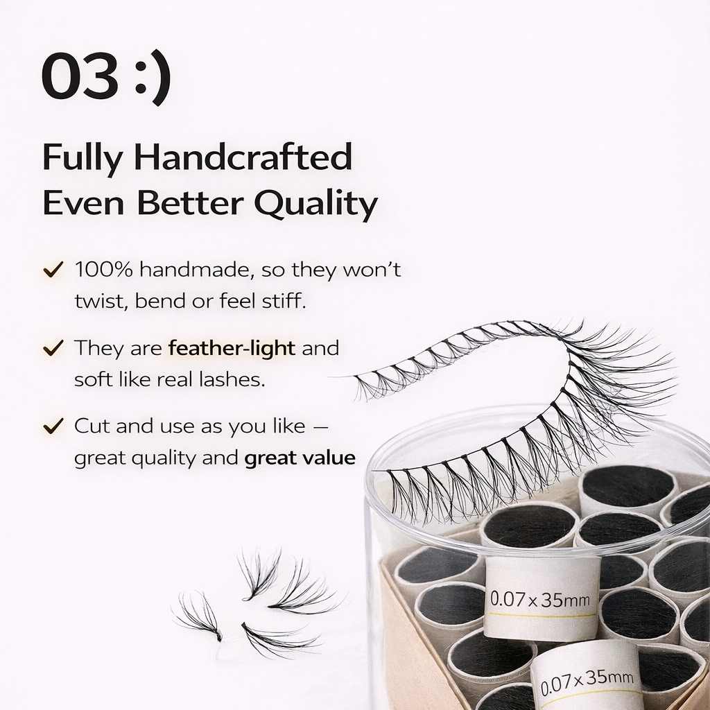 Professional Lash Training Strips - 6 strips Handcrafted Korean Lash Strips